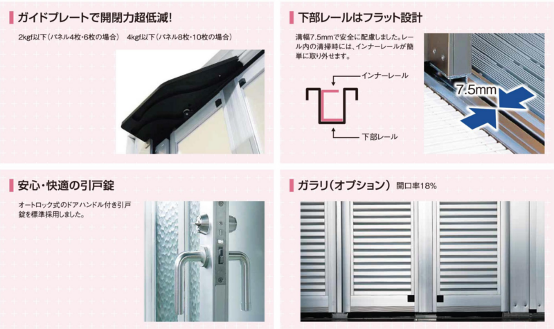 全開口機械浴室向け折れ戸-らくなーざ-特徴