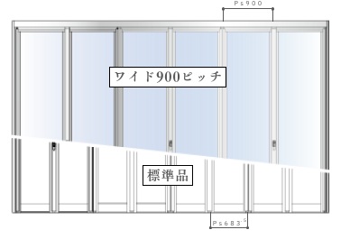大開口サッシ-折れ戸-あけてんで-パネル1枚の最大幅900㎜